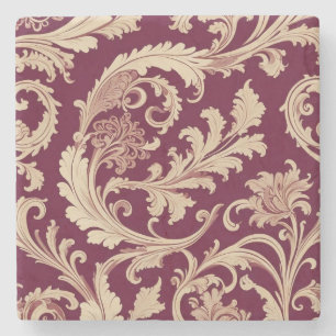 Dessous-de-verre En Pierre Motif Vintage marron et beige