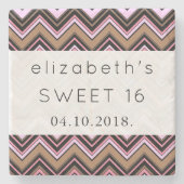 Dessous-de-verre En Pierre Motif Zigzag, Motif Chevron, Sweet 16 (Devant)