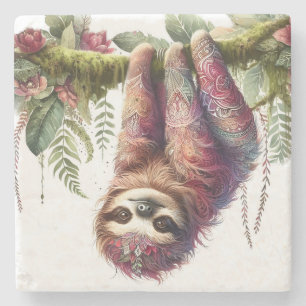 Dessous-de-verre En Pierre Motifs de la nature - Jungle Sloth