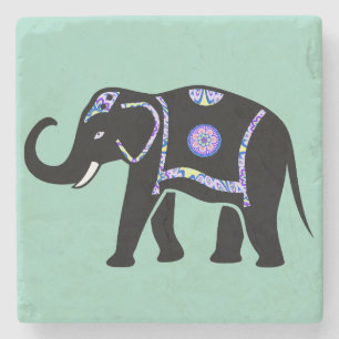 Dessous-de-verre En Pierre Motifs décoratifs abstraits d'éléphant animal