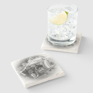 Dessous-de-verre En Pierre Moto Coaster Bière 14