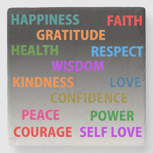 Dessous-de-verre En Pierre Mots positifs (Devant)