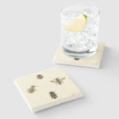 Dessous-de-verre En Pierre Mouches et coléoptères par Vision Studio (Côté)