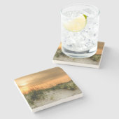 Dessous-de-verre En Pierre Mouettes au lever du soleil (Côté)