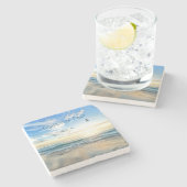 Dessous-de-verre En Pierre Mouettes de plage du matin (Côté)