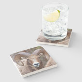 Dessous-de-verre En Pierre Mouton noir des Rocheuses (Côté)