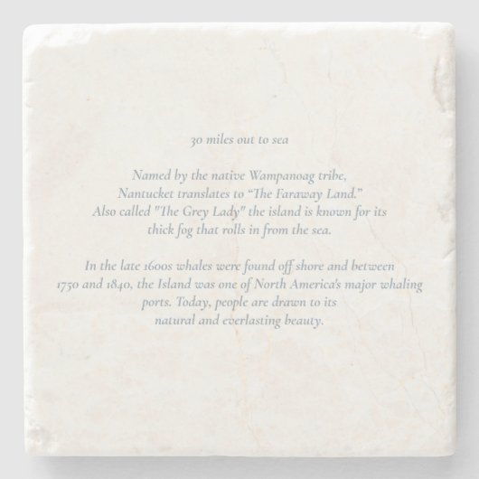 Dessous-de-verre En Pierre Nantucket 30 Miles Out to Sea Dessous de verre (Devant)