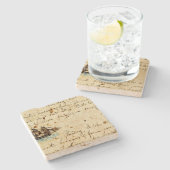 Dessous-de-verre En Pierre Nantucket Whaling Ship Log 1841 (Côté)