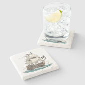 Dessous-de-verre En Pierre Navire Pirate (Côté)