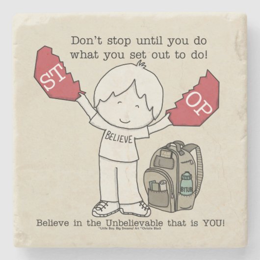 Dessous-de-verre En Pierre Ne pas s'arrêter (Devant)