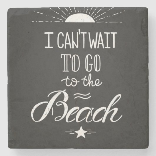 Dessous-de-verre En Pierre Ne peut pas attendre pour aller à la plage (Devant)