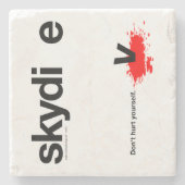 Dessous-de-verre En Pierre Ne vous blessez pas parachutiste (Devant)