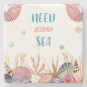 Dessous-de-verre En Pierre Nécessité de la vitamine dans la mer (Devant)