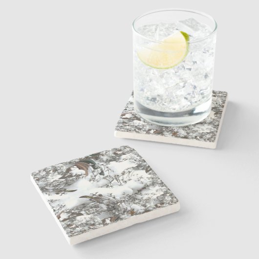 Dessous-de-verre En Pierre Neige Abstraite (Côté)