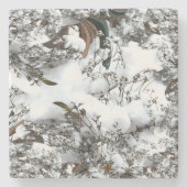 Dessous-de-verre En Pierre Neige Abstraite (Devant)