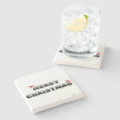 DESSOUS-DE-VERRE EN PIERRE NEIGE MERRY NOËL (Côté)