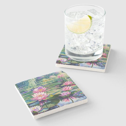 Dessous-de-verre En Pierre Nénuphar Pond (Côté)