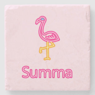 Dessous-de-verre En Pierre Neon Flamant rose rose Summa (été)