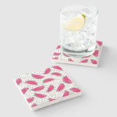 Dessous-de-verre En Pierre Neon Watermelon sur Seeds Motif (Côté)