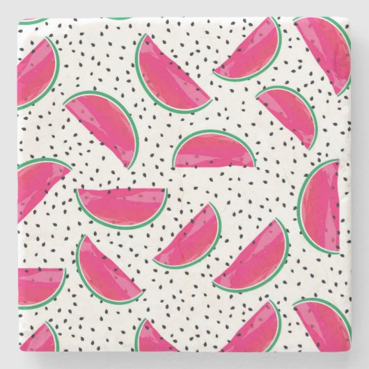 Dessous-de-verre En Pierre Neon Watermelon sur Seeds Motif (Devant)