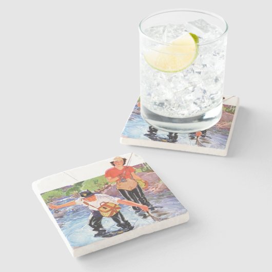 Dessous-de-verre En Pierre Netting A Fish par R.J. Cavaliere (Côté)