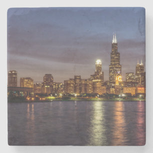 Dessous-de-verre En Pierre New de la nuit de Chicago