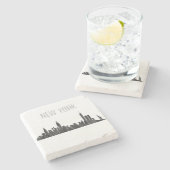 DESSOUS-DE-VERRE EN PIERRE NEW YORK, PINCEAU D'HORIZON DE NY - (Côté)