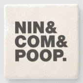 DESSOUS-DE-VERRE EN PIERRE NIN & COM & POOP. (Devant)