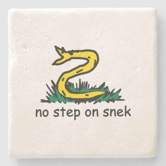 Dessous-de-verre En Pierre No step on snek memes (Devant)