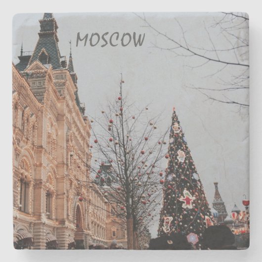 Dessous-de-verre En Pierre Noël à Moscou (Devant)