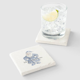 Dessous-de-verre En Pierre Noël blanc chic Père Noël