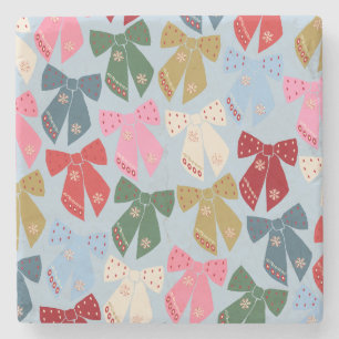 Dessous-de-verre En Pierre Noël Bows Coquette bleu