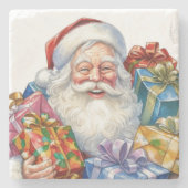 Dessous-de-verre En Pierre Noël classique de Jolly Santa Claus (Devant)