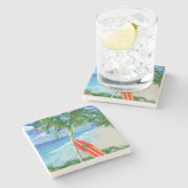 Dessous-de-verre En Pierre Noël de plage (Côté)