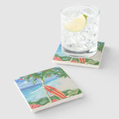 Dessous-de-verre En Pierre Noël de plage (Côté)