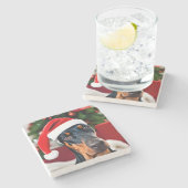 Dessous-de-verre En Pierre Noël Doberman (Côté)
