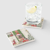 Dessous-de-verre En Pierre Noël du chien Yorkie (Côté)