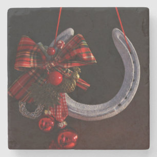 Dessous-de-verre En Pierre Noël équestre pendre en fer à cheval Photo