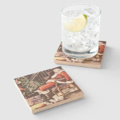 Dessous-de-verre En Pierre Noël fatigué du père noël (Côté)