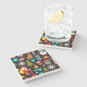 Dessous-de-verre En Pierre Noël Pixel (Côté)