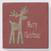 Dessous-de-verre En Pierre Noël Red Reindeer (Devant)