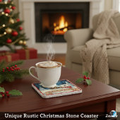 Dessous-de-verre En Pierre Noël rustique unique