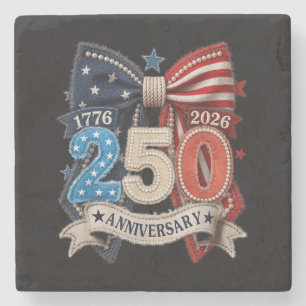 Dessous-de-verre En Pierre Nœud du drapeau américain 250e anniversaire patrio