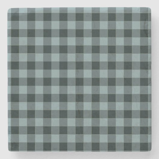 Dessous-de-verre En Pierre Noir bleu À damiers En vichy Motif (Devant)