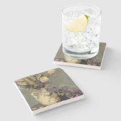 Dessous-de-verre En Pierre Noir et or (Côté)