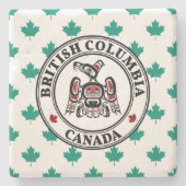 Dessous-de-verre En Pierre Noir rouge autochtone Kaigani Thunderbird (Devant)