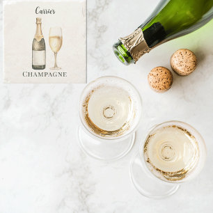 Dessous-de-verre En Pierre Nom d'amateur de Prosecco de Champagne 