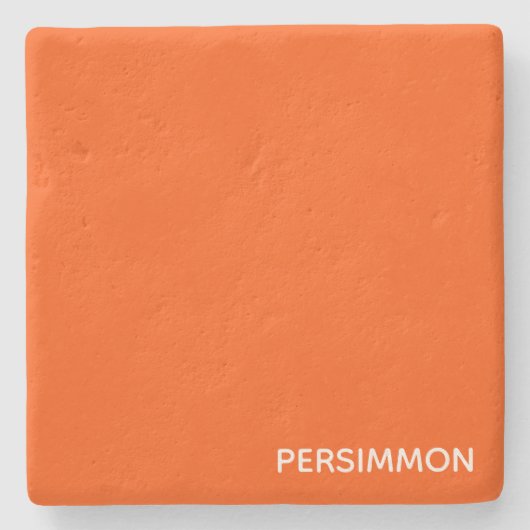 Dessous-de-verre En Pierre Nom de couleur rouge persimon (Devant)