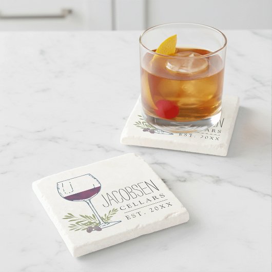 Dessous-de-verre En Pierre Nom De Famille Caves À Vins