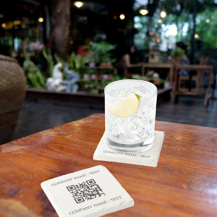 Dessous-de-verre En Pierre Nom du logo de l'entreprise Code QR